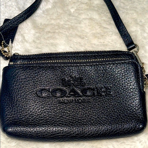 Coach Black Leather Clutch Wristlet - Picture 2 of 5